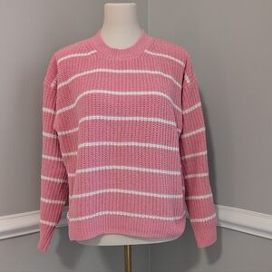 EUC J Crew Outlet Pink Striped Sweater